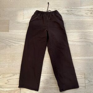 SKIMS Chocolate Dark Brown Straight Leg Cotton Fleece Jogger